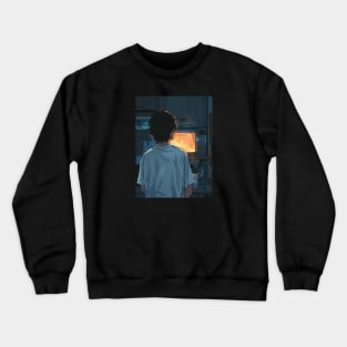 Retro Anime Boy Kitchen Vintage 70s 80s 90s Crewneck Sweatshirt